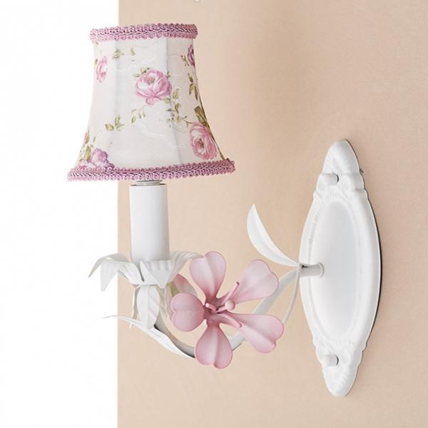 Бра Flora з квітковим абажуром Біло-рожевий (SA006/1)