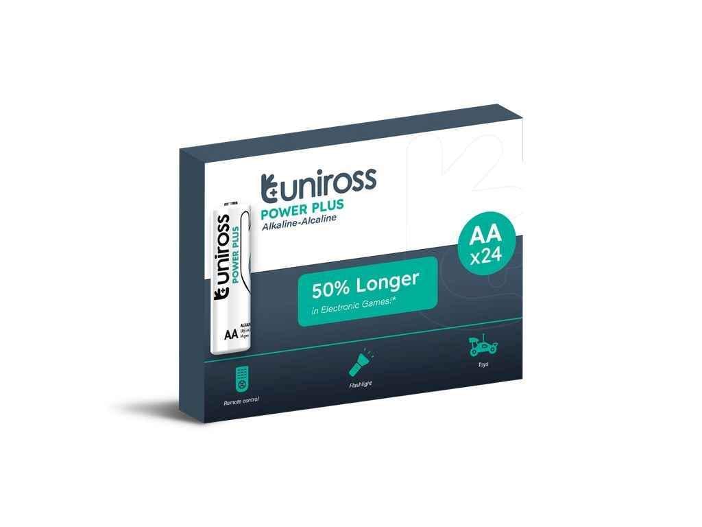 Батарейка щелочная Uniross LR6/AA Power Plus Alkaline AA 1,5V-BX 24 шт. (1086912)