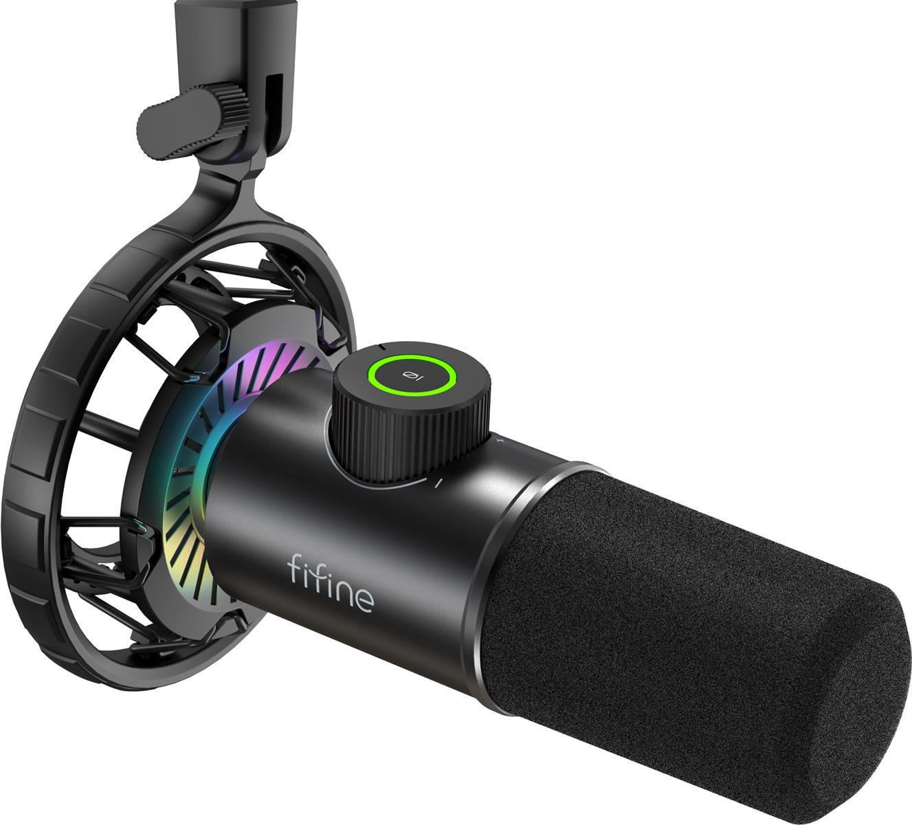 Мікрофон студійний Fifine K658 USB динамічний кардіоїдний з RGB підсвічуванням Чорний (629645) - фото 9 Мікрофон студійний Fifine K658 USB динамічний кардіоїдний з RGB підсвічуванням Чорний (629645) - фото 9