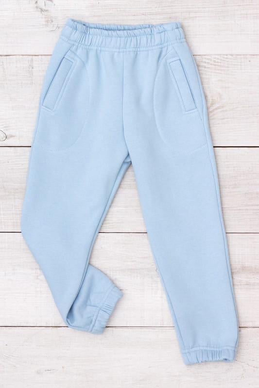 Теплі дитячі штани джогери однотонні унісекс Носи Своє 116 см Темно-блакитний (6060-025)