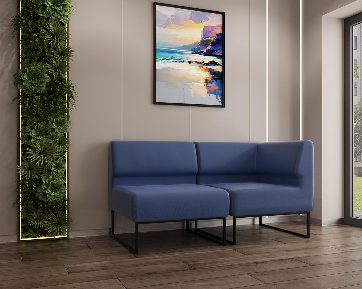 Диван модульный Lounge экокожа Soft 154х77х83 см Navy (rich_sofa_00414)