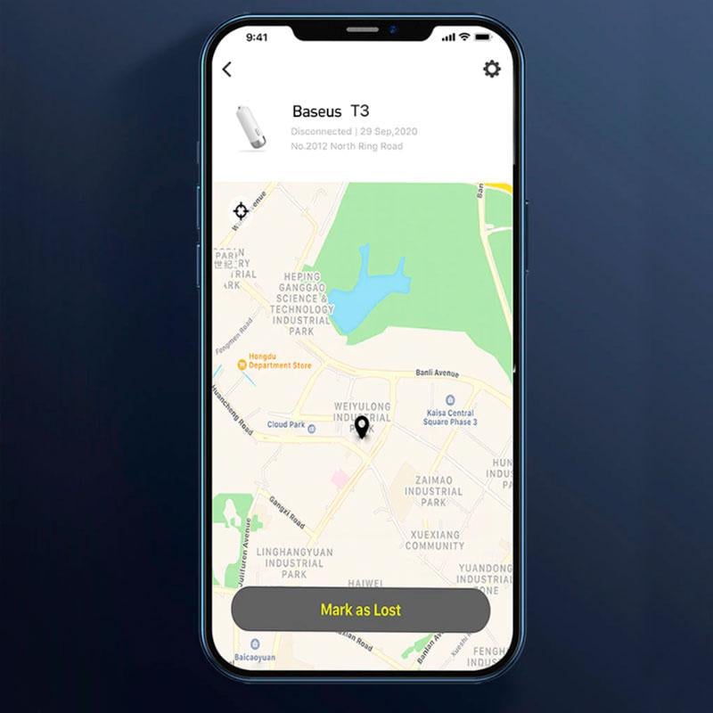 Пошуковий розумний брелок BASEUS Intelligent T3 Rechargeable Anti-lost Tracker BT-5.0 80м ZLFDQT3-02 Black - фото 4