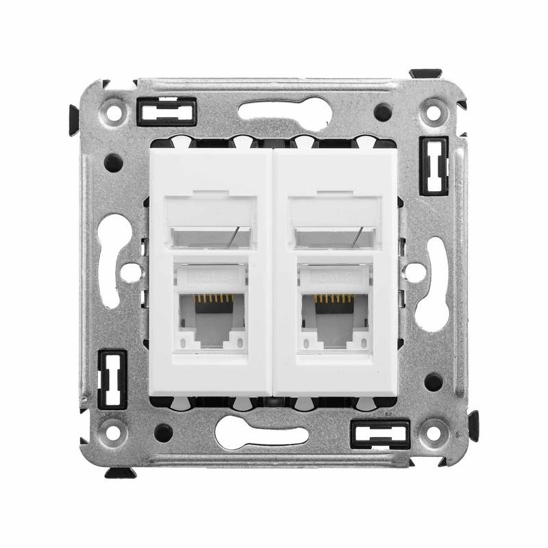 Розетка двойная ДКС Avanti компьютерная RJ45 категория 5е Белый (4400464)