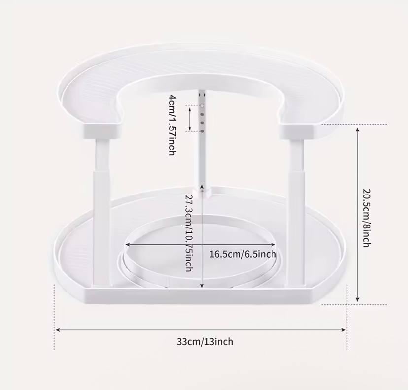 Полиця-органайзер для спецій Spice Spinner двоярусна з поворотним механізмом Білий (41e0e934) - фото 8 Полиця-органайзер для спецій Spice Spinner двоярусна з поворотним механізмом Білий (41e0e934) - фото 8