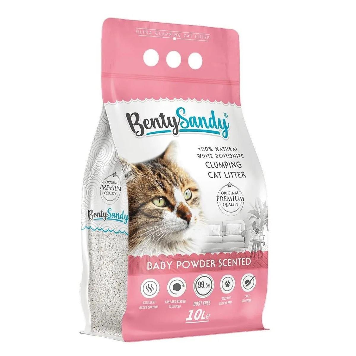 Наповнювач бентонітовий Benty Sandy з ароматом дитячої присипки 10 л (00-00028809)