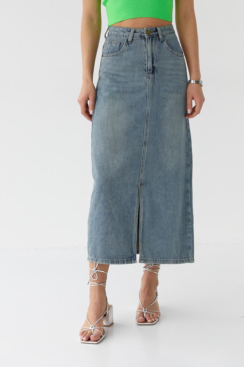 Спідниця у вінтажному стилі XL Джинсовий (10161991)