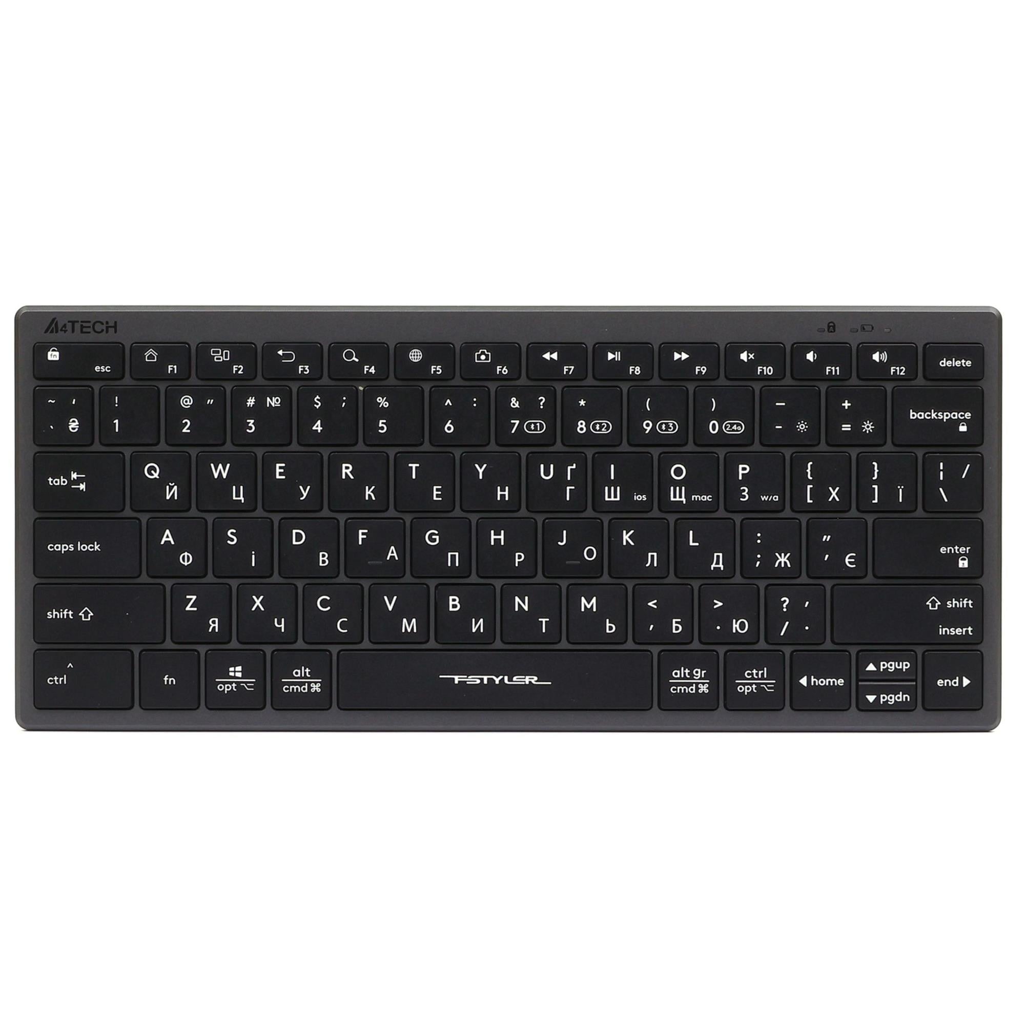 Клавиатура беспроводная A4Tech Fstyler FBX51C Bluetooth/2,4 ГГц ENG/UKR Grey (FBX51C Grey)