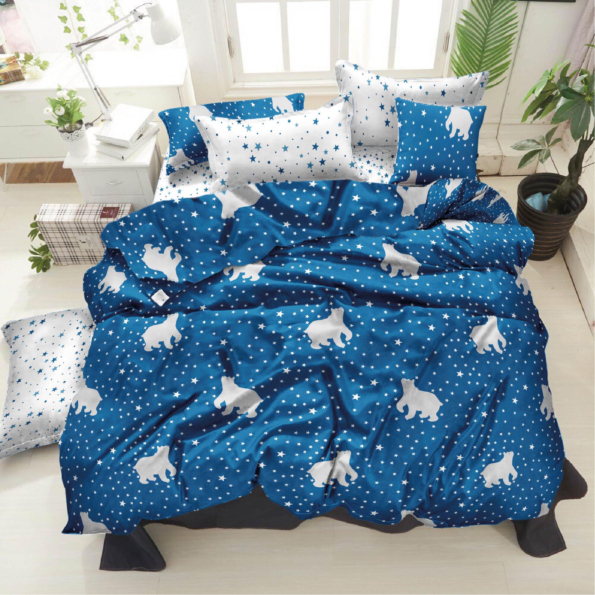 Комплект постельного белья Zastelli 10-0557 бязь семейный 2х145х210 Синий