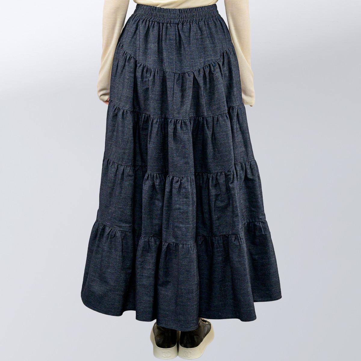 Спідниця жіноча хлопкова з воланами Christian Dior M Синій (2589902344) - фото 3 Спідниця жіноча хлопкова з воланами Christian Dior M Синій (2589902344) - фото 3