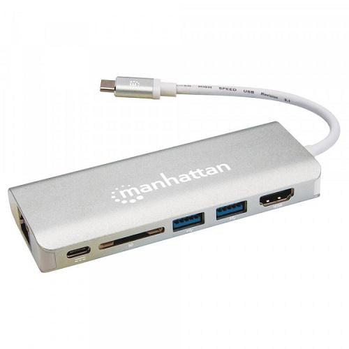 Док-станція Manhattan 152075 USB3.1 Type-C HDMI/USB 3.0x2/RJ45/SD/PD 60W - фото 2