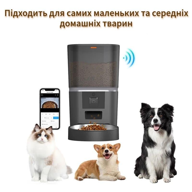 Кормушка для кошек и собак Tikpaws QQ009 с видеокамерой и дозатором/ночным видением 6 л Черный (189129) - фото 6