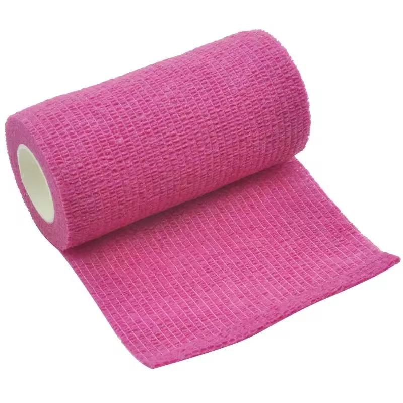 Бинт самоклеящийся эластичный фиксирующий 10 см 4,5 м Малиновый (2663175598) - фото 1