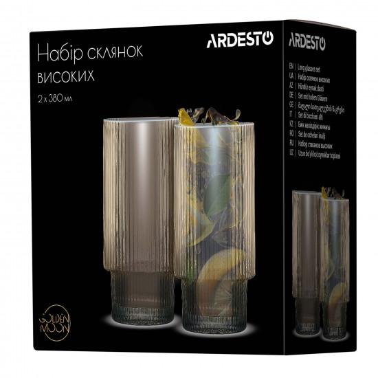 Набір склянок високих Ardesto скло 2 шт. х 380 мл (AR2638GG) - фото 2 Набір склянок високих Ardesto скло 2 шт. х 380 мл (AR2638GG) - фото 2