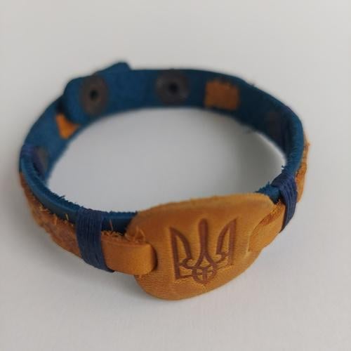Браслет Тризуб Темно-синій/Жовтий (29624)