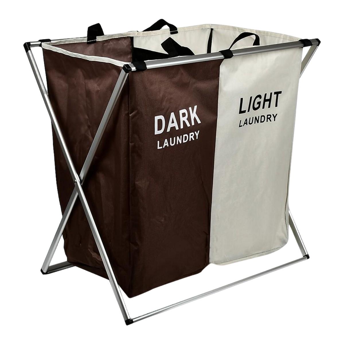 Корзина для белья складная Light&Dar 2 секции 59х40х57 см (R32366)