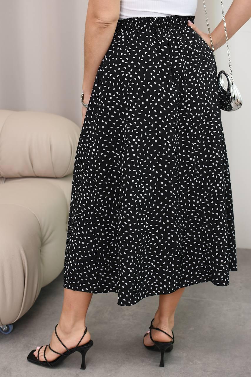 Юбка женская с разрезом р. 56 Черный (Мод.034) - фото 3