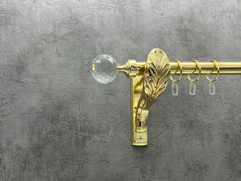 Карниз Quadrum Люмиера гладкая штанга одинарный ретро 25 мм 400 см Золотой