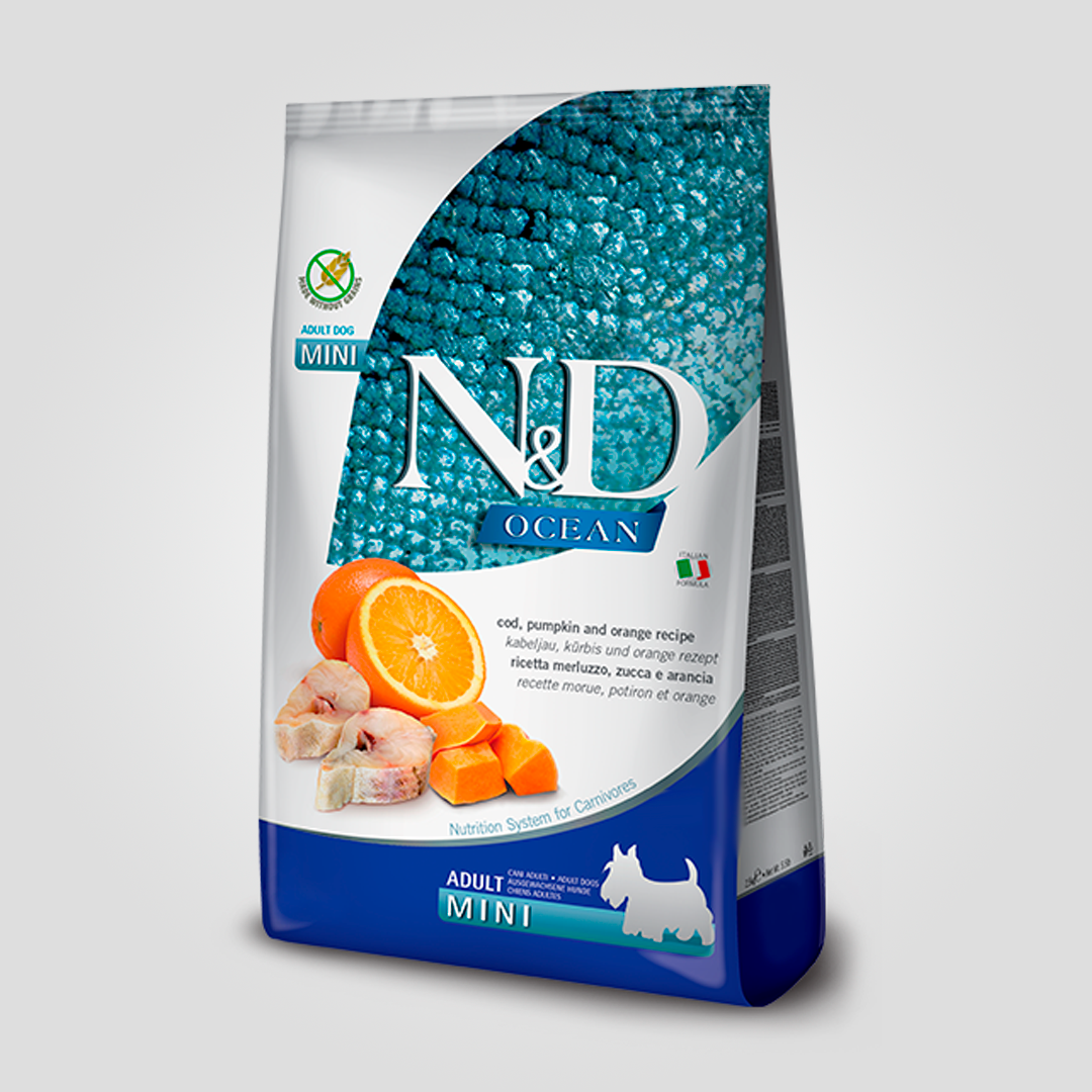 Корм сухой Farmina N&D Grain Free Ocean для собак малых пород с щепкой и апельсином 7 кг (20504143)