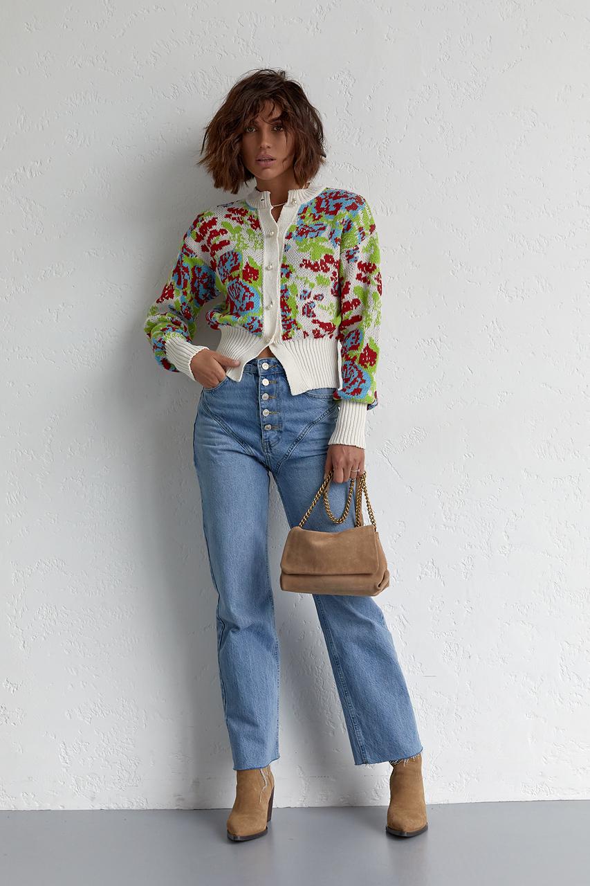 Кардиган укорочений S Молочний (11352439) - фото 8 Кардиган укорочений S Молочний (11352439) - фото 8