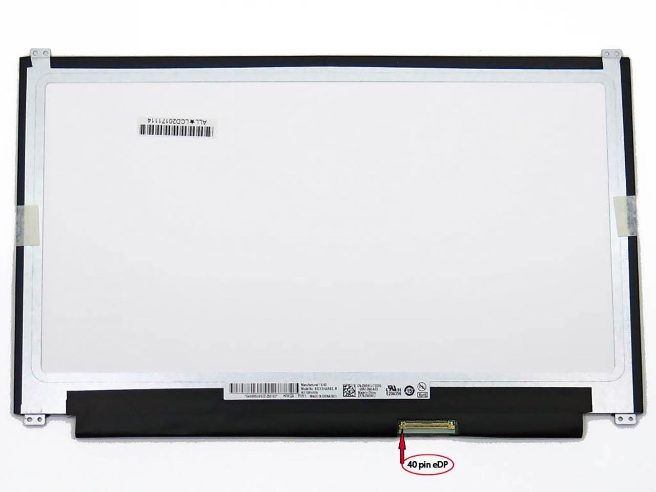 Матрица для ноутбука Acer Spin SP513-52NP 13,3" 1920x1080 Full HD 1080p/HDTV 16:9 eDP 40 pin справа внизу