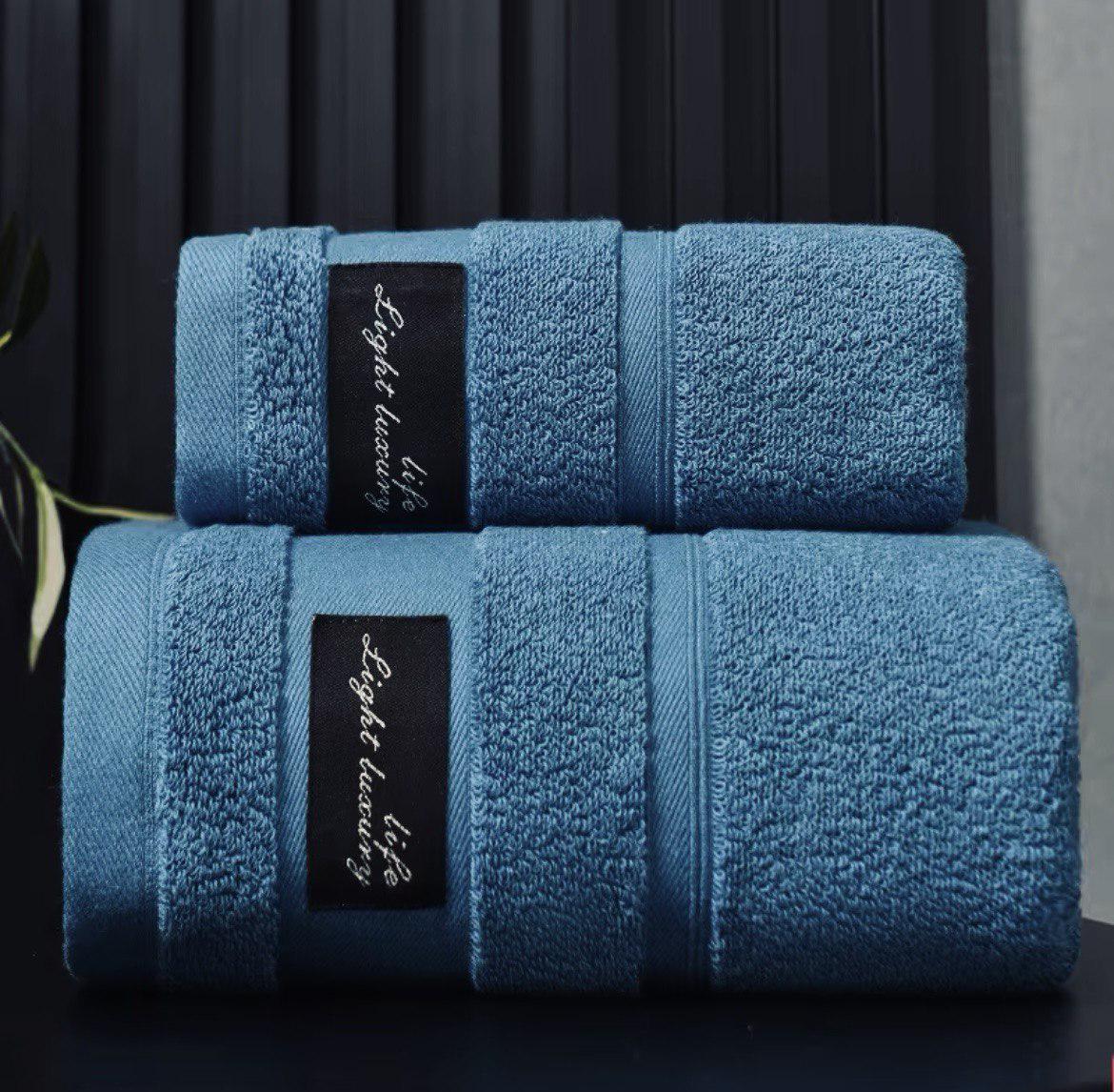 Набор полотенец Home Cosiness 2в1 140х70 см/74х34 см Синий (NR2in1BathBlueCosy) - фото 1 Набор полотенец Home Cosiness 2в1 140х70 см/74х34 см Синий (NR2in1BathBlueCosy) - фото 1