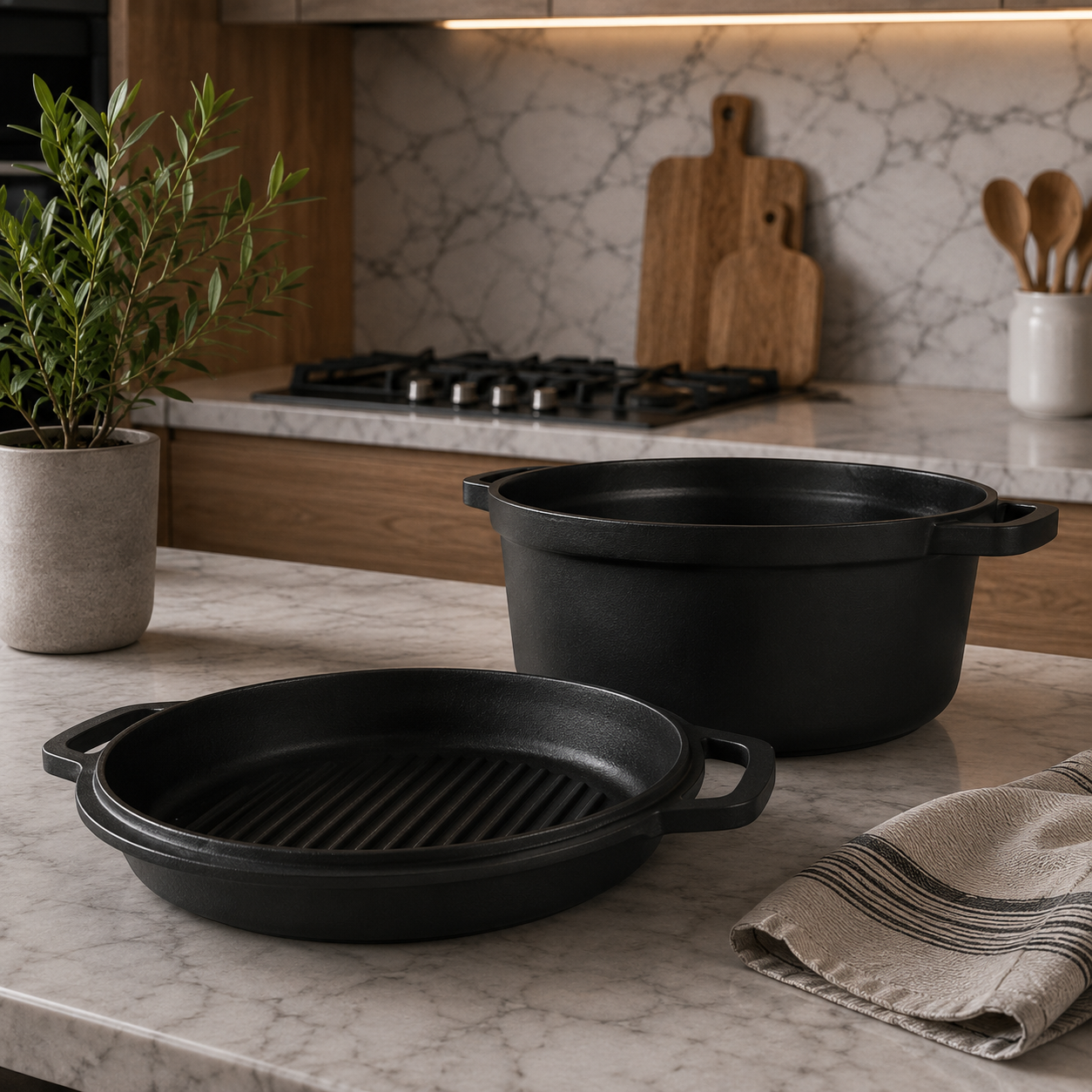 Каструля Maestro MR-4120 Cast з кришкою-сковородою гриль індукція 2,55 л