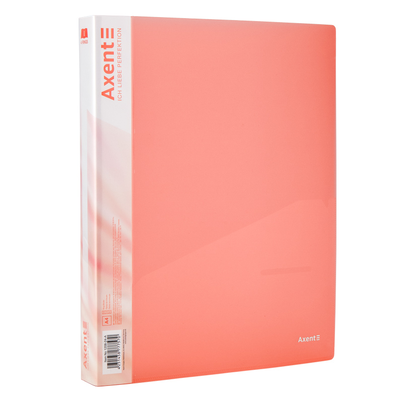 Папка на 4-х кольцах Axent 35 мм Прозрачный/Розовый (1208-24-A)