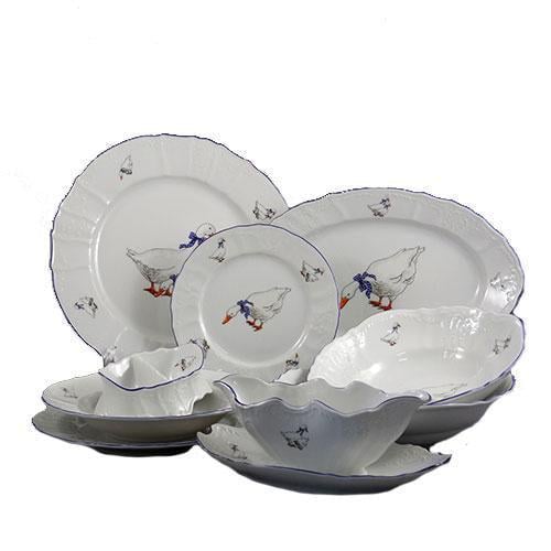 Сервиз столовый Thun Bernadotte Гуси фарфор на 6 персон 24 пр. (5936B51)