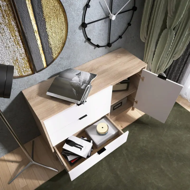 Комод Еверест Сіті 1150 Білий/Дуб крафт золотий (26844575) - фото 4