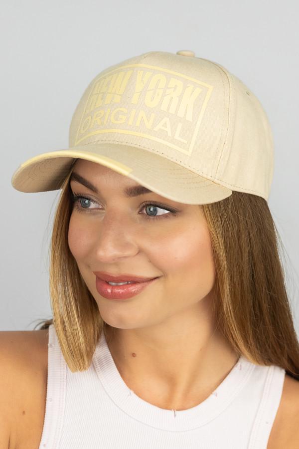 Кепка трекерка унісекс з накаткою New York One Size Бежевий (1550)