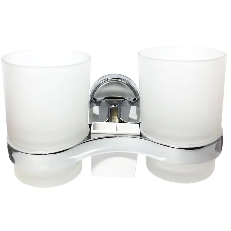 Стакан для зубних щіток подвійний Frap F1908 подвійний Хром (126655) Стакан для зубних щіток подвійний Frap F1908 подвійний Хром (126655)