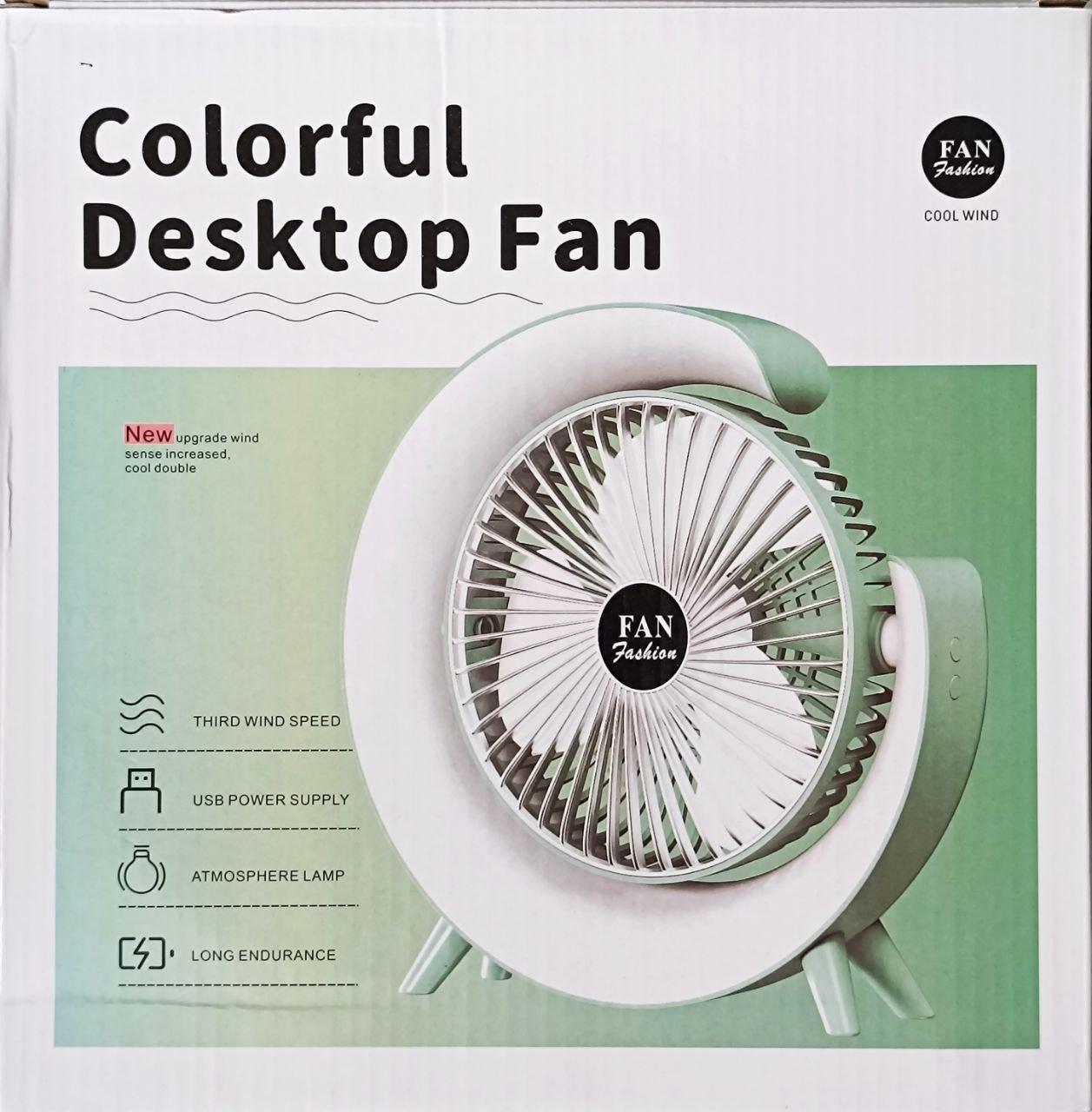 Вентилятор настольный 6361 с аккумулятором и RGB подсветкой (2644787174) - фото 4