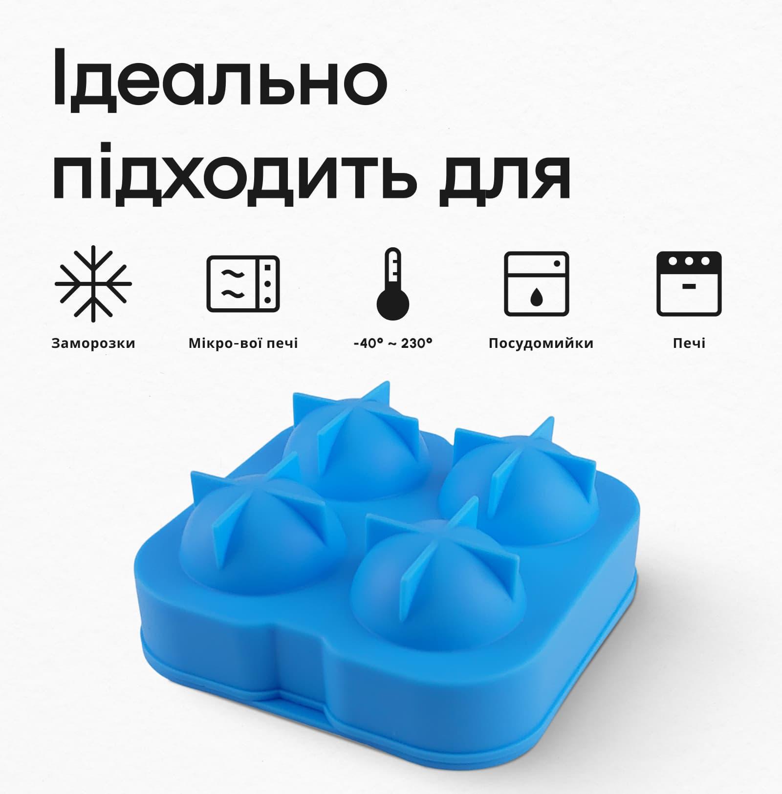 Форма для льда с крышкой Olin&Olin 4 сферы d 4,5 см Голубой (8828-XL-4-SkyBlue) - фото 4 Форма для льда с крышкой Olin&Olin 4 сферы d 4,5 см Голубой (8828-XL-4-SkyBlue) - фото 4