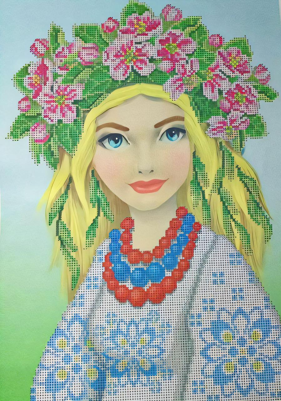 Схема для вышивки бисером МИКаА-2127 Украинка Весна (2553035344)