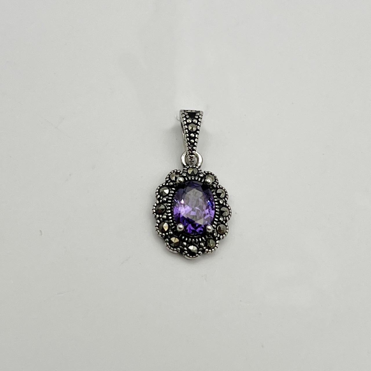 Серебряный кулон с аметистом и марказитом 1,93 г (2482027473)
