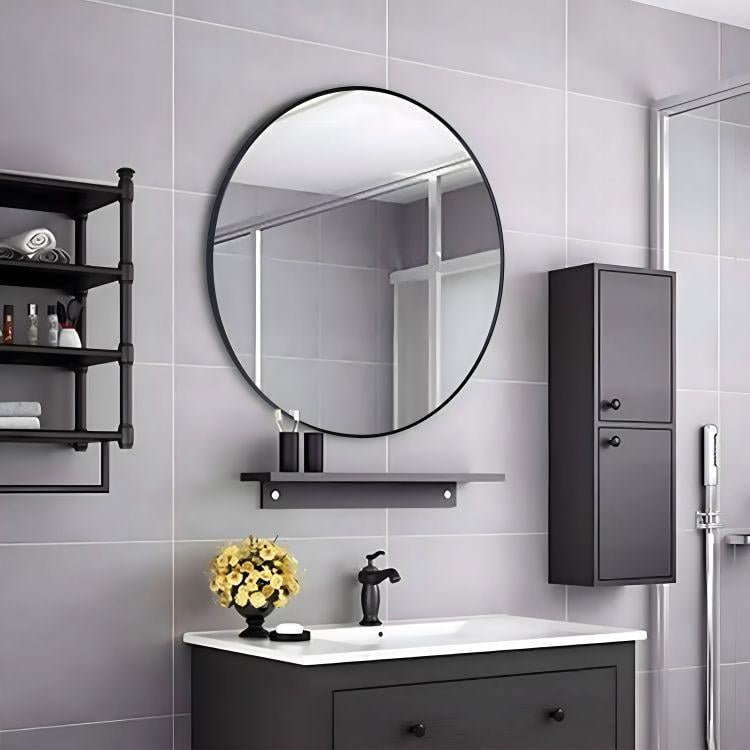 Зеркало настенное круглое ModernHome Loft 80 см Черный (5905817003471)