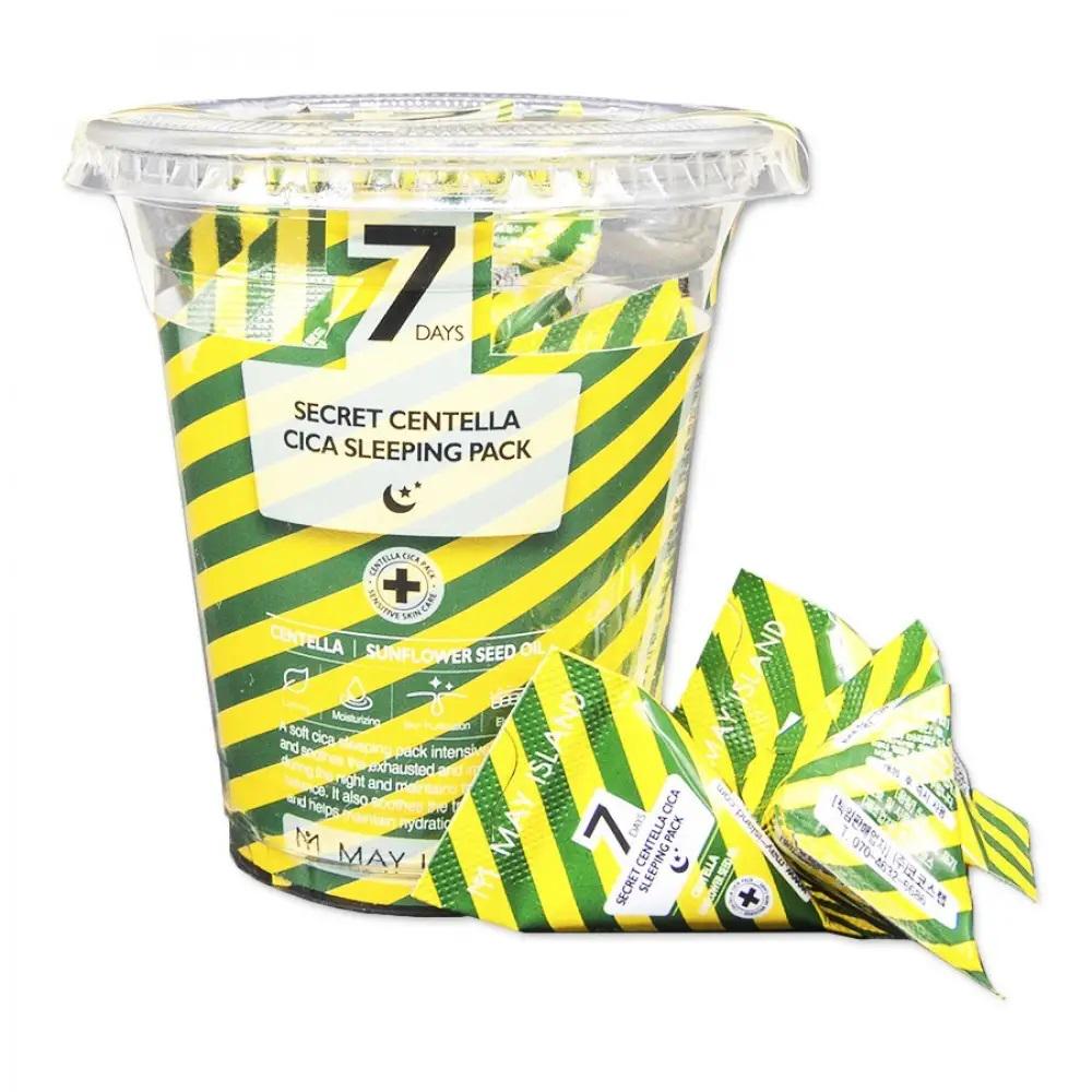 Набор увлажняющих ночных масок 7 Days Secret Centella cica Sleeping Pack May Island 5х12 (8809515400877)