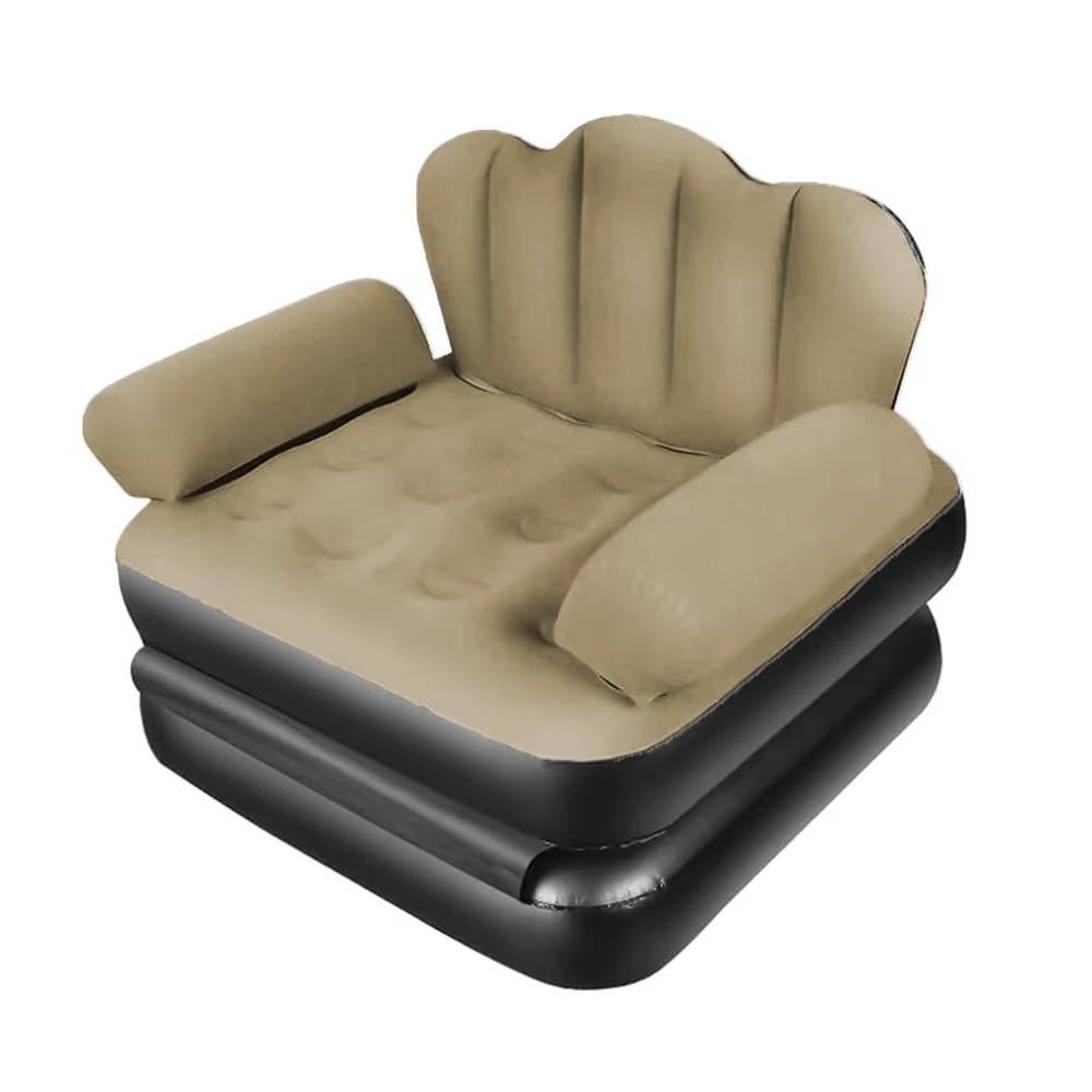 Крісло-ліжко надувне Inflatable Sofa з насосом Black/Beige (3_05916)