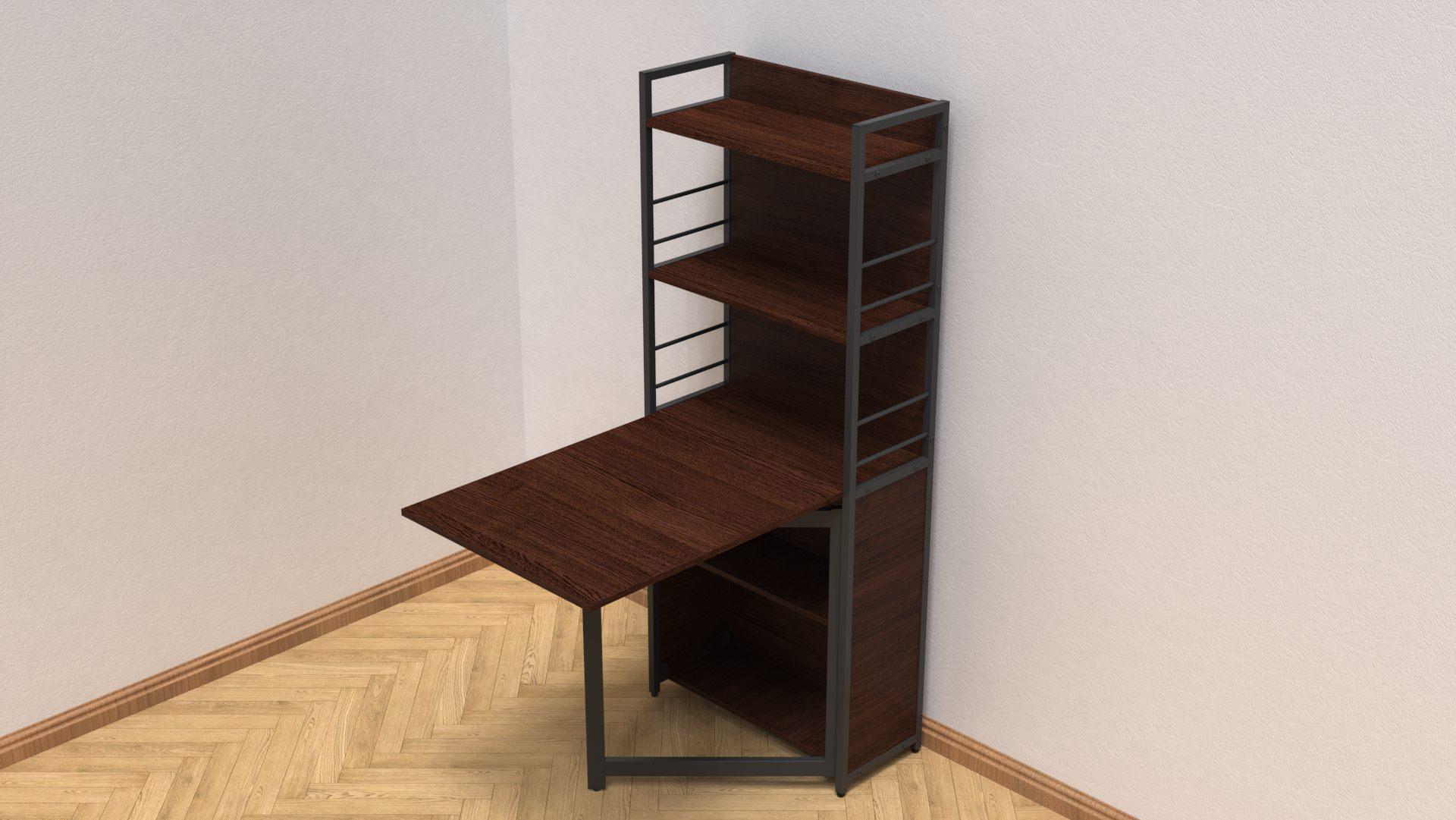 Стол книжка с этажеркой Ferrum-decor Практик 2 металл/ДСП 16 мм 1555x640x990 мм Черный/Венге Магия (FRD-105393) - фото 4 Стол книжка с этажеркой Ferrum-decor Практик 2 металл/ДСП 16 мм 1555x640x990 мм Черный/Венге Магия (FRD-105393) - фото 4