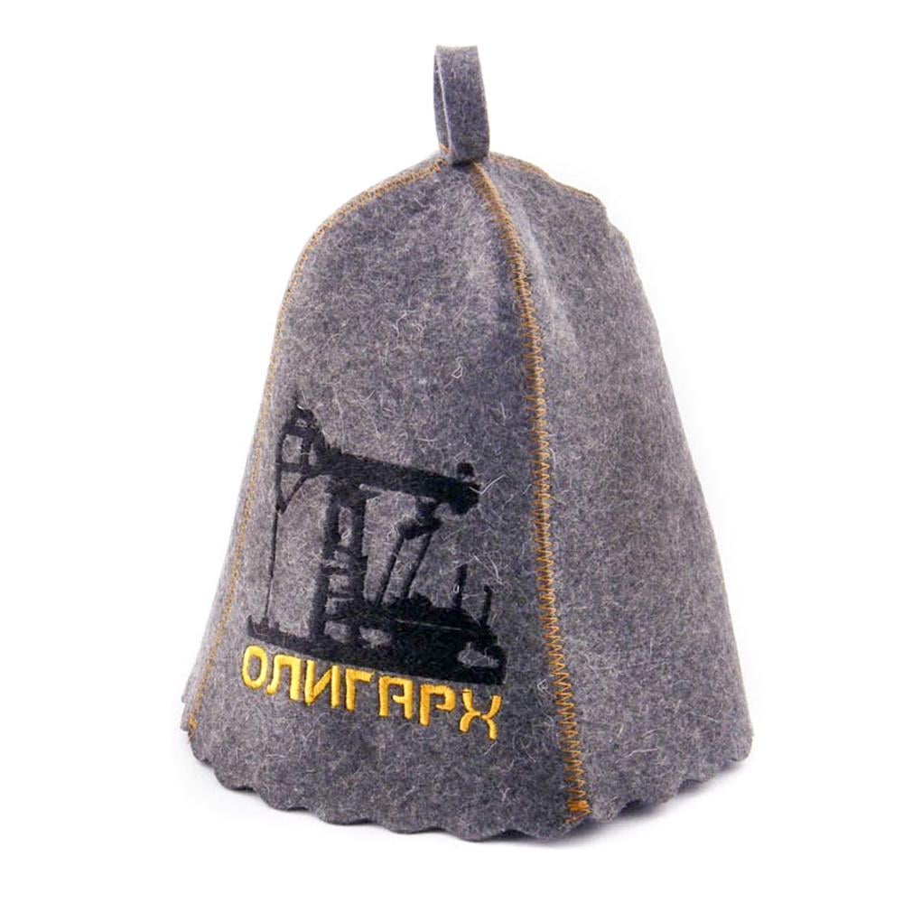 Банная шапка Luxyart "Олигарх" натуральный войлок Серый (LA-235)