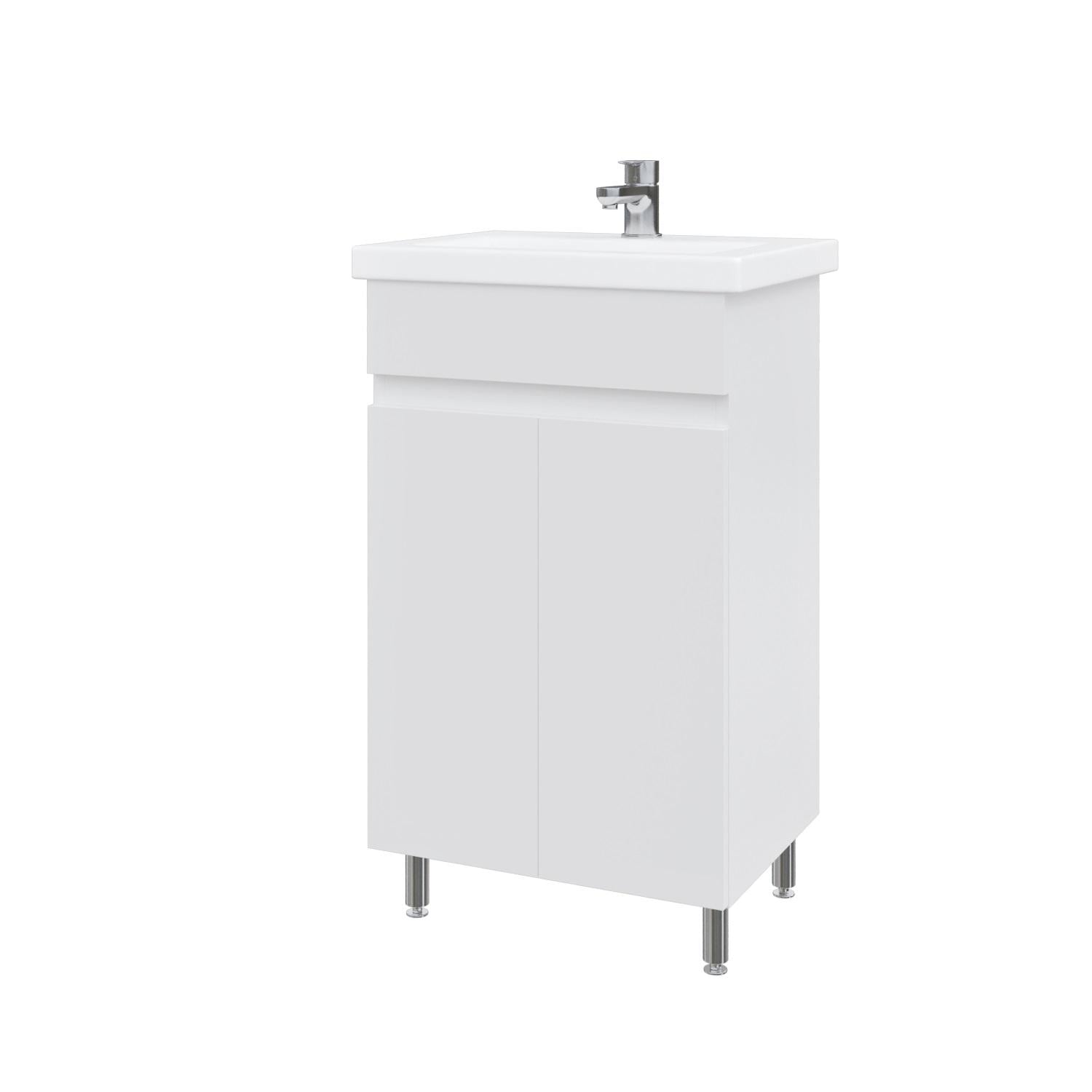 Тумба підлогова MEBLIBUD ERICA 50 з 2-ма дверцями з умивальником Cers 50 см Білий (44358/3)