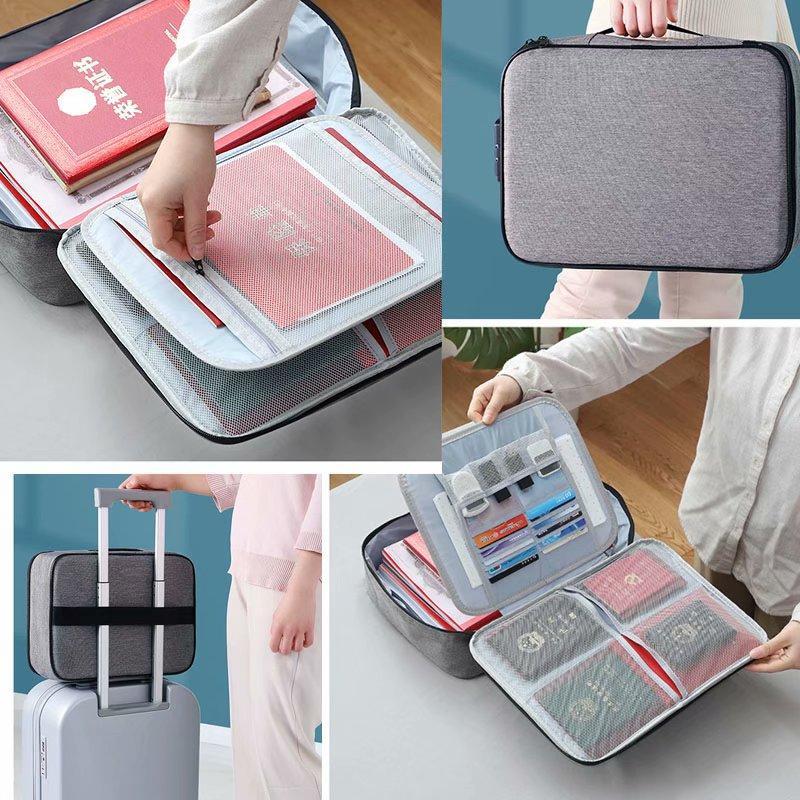 Сумка-органайзер дорожня для зберігання документів із кодовим замком Сірий - фото 2 Сумка-органайзер дорожня для зберігання документів із кодовим замком Сірий - фото 2