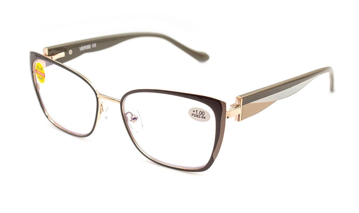 Окуляри для зору в металевій оправі Verse 24035-C2 Blue Blocker +4,00 (36730136)