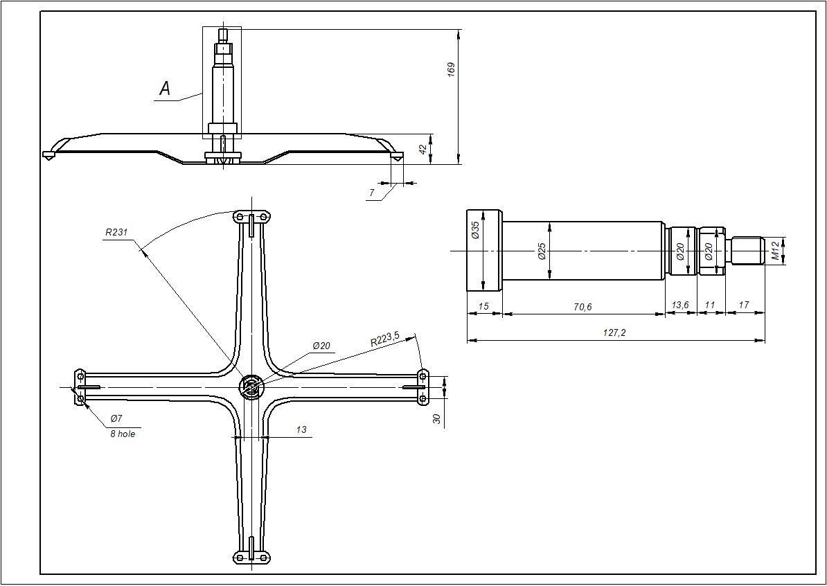 Крестовина барабана EBI 024 127 мм для стиральной машины Ardo - фото 2 Крестовина барабана EBI 024 127 мм для стиральной машины Ardo - фото 2