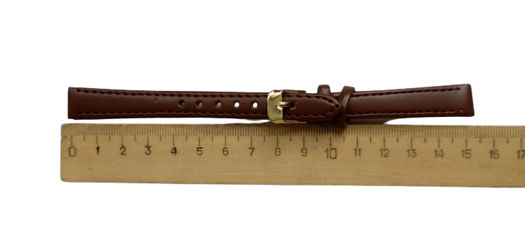 Ремешок для часов кожаный гладкий 12 мм L-155 мм Темно-коричневый (3732) - фото 3 Ремешок для часов кожаный гладкий 12 мм L-155 мм Темно-коричневый (3732) - фото 3