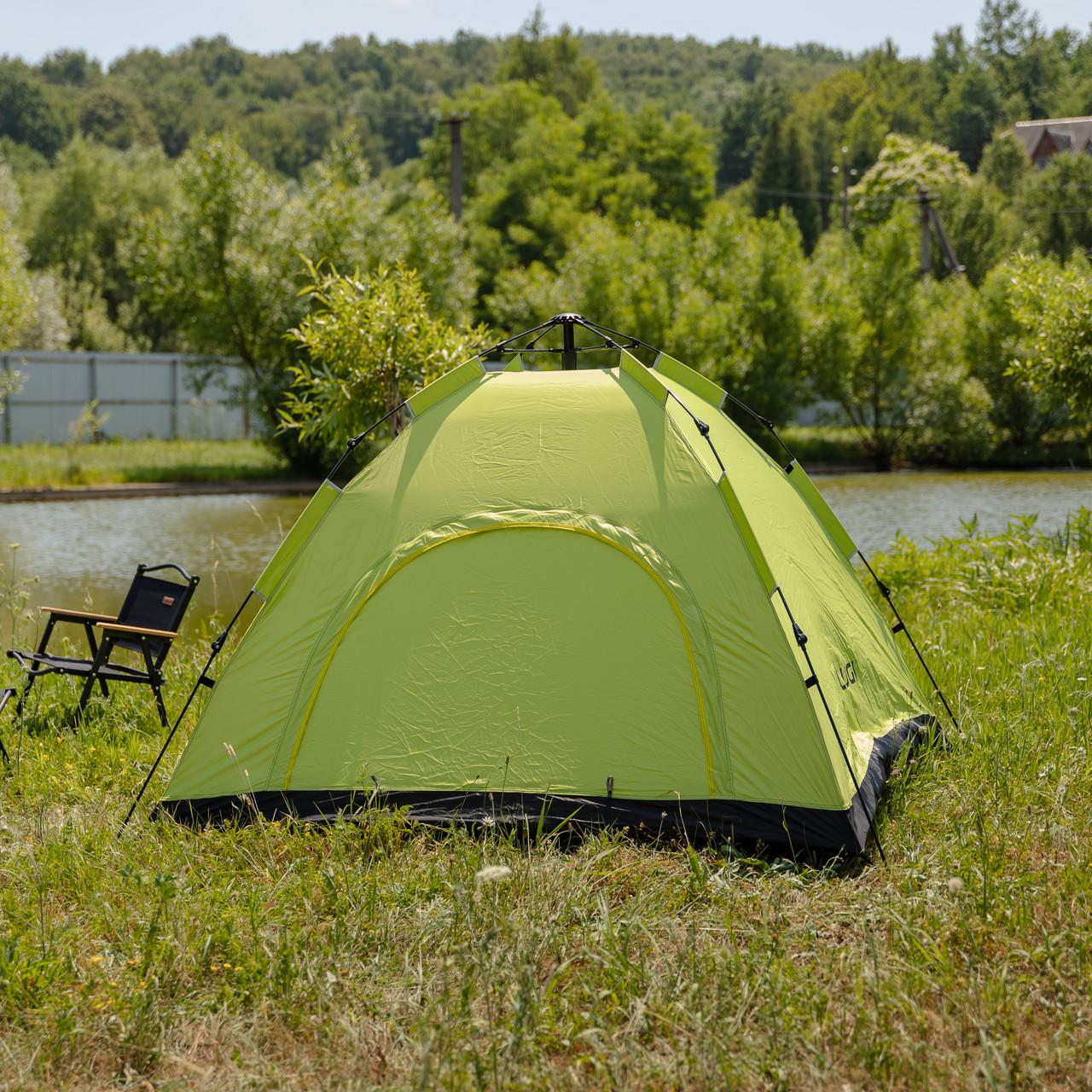 Палатка кемпинговая LU-019M автоматическая для рыбалки/похода туристическая 2x2 м Салатовый (7461)