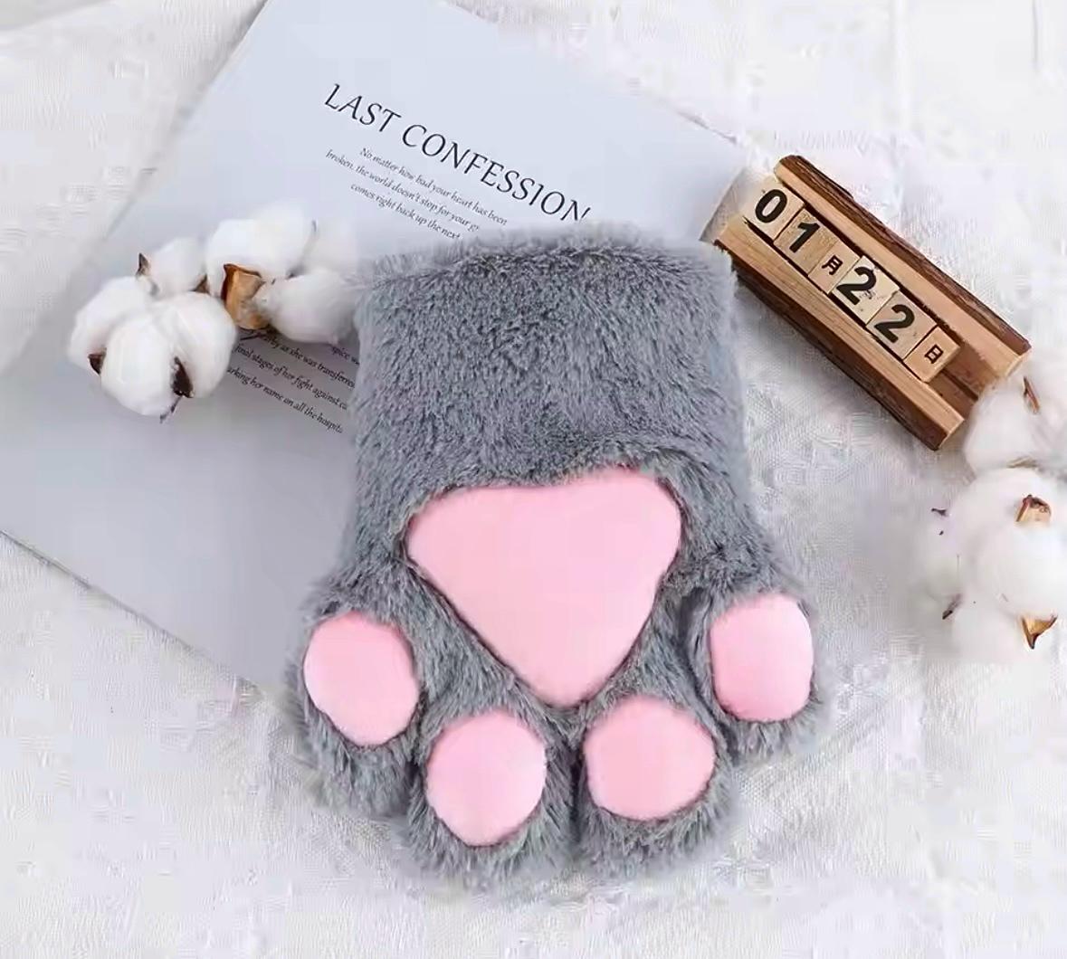 Рукавичка хутряна унісекс Wuke Лапка One size 1 шт. Сірий - фото 1