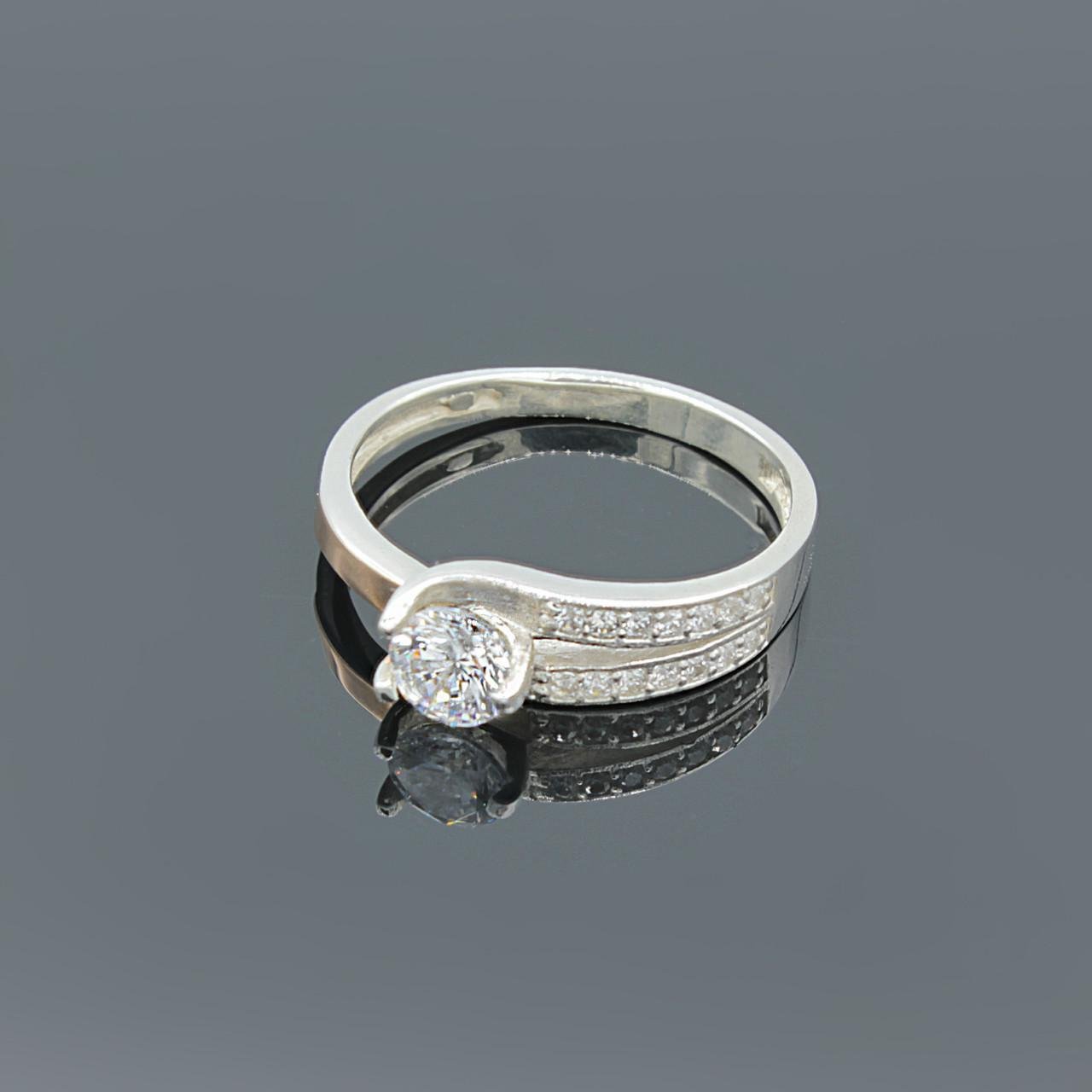 Кольцо серебряное Diva Удачная подкова с золотыми вставками р. 16 (014к160)