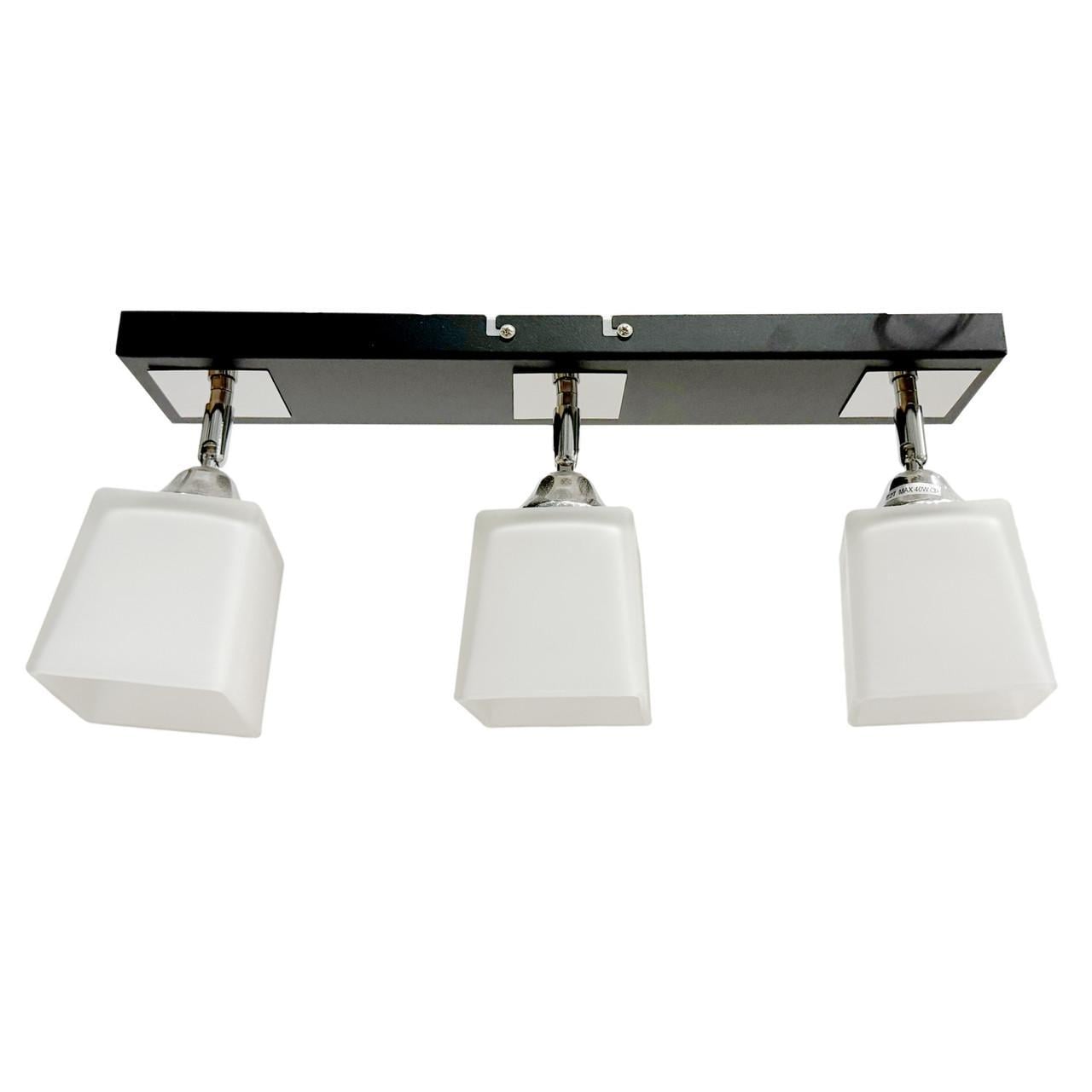 Потолочная люстра Прометей на 3 плафона 11665/3 Черно-серебристый (P3-11665/3BC BK+MK)