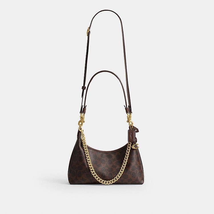 Сумка жіноча Coach Juliet Shoulder Bag 25 In Signature Canvas Коричневий (36991539)